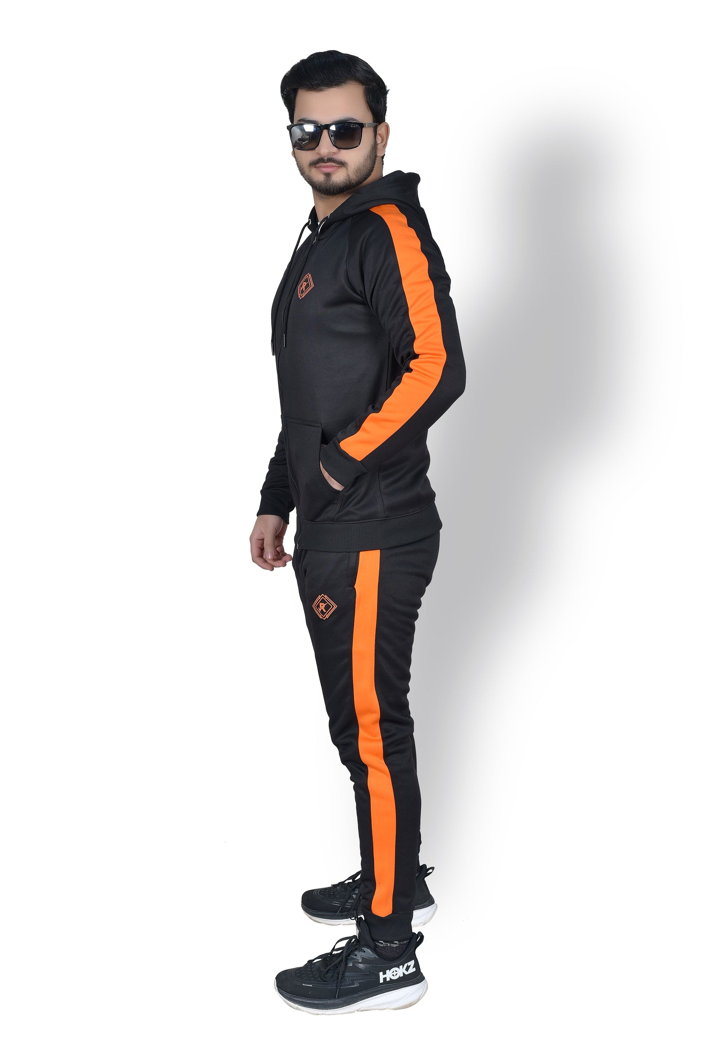Matte Black Orange Tracksuit