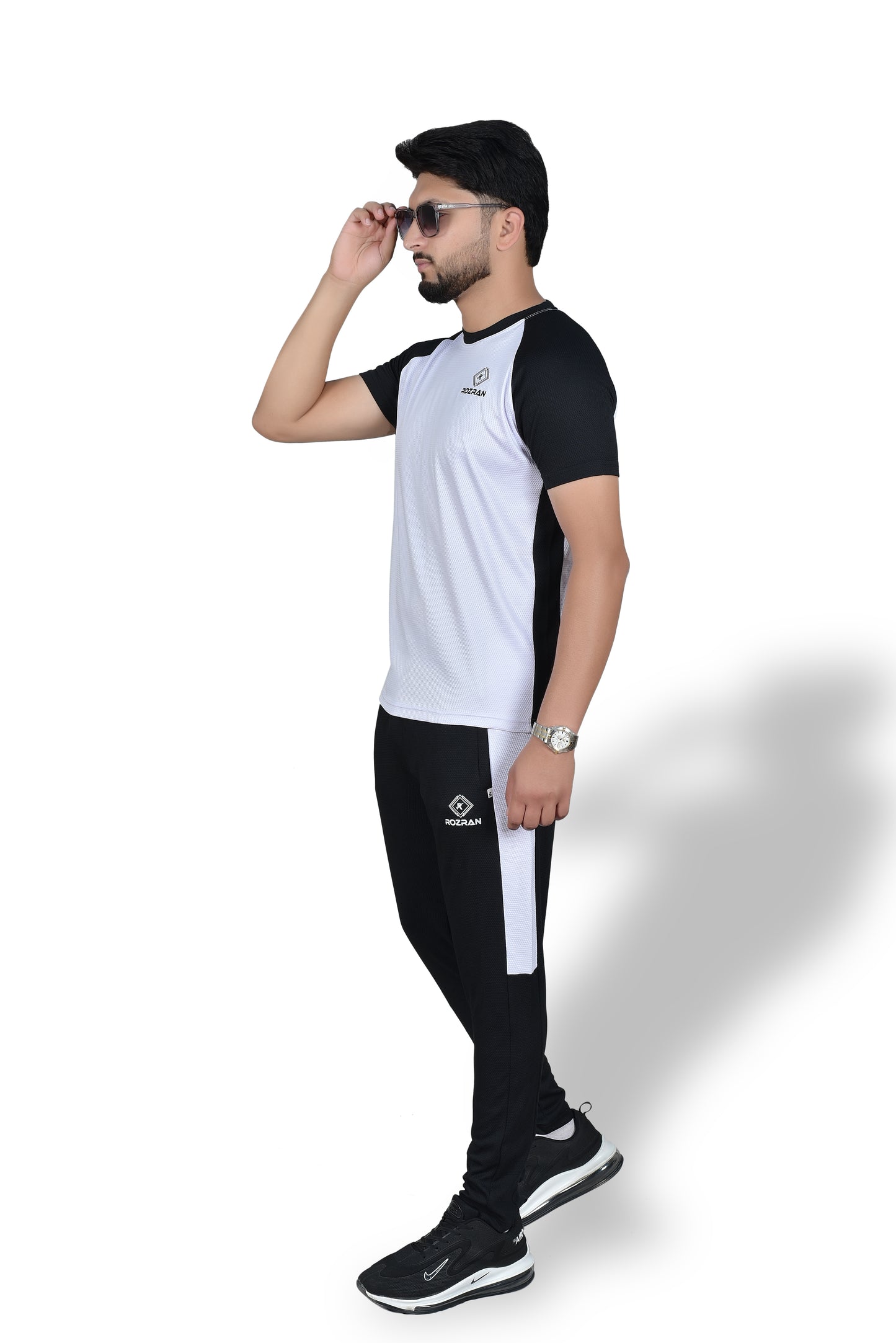 FlexFit Premium White Black - Mesh