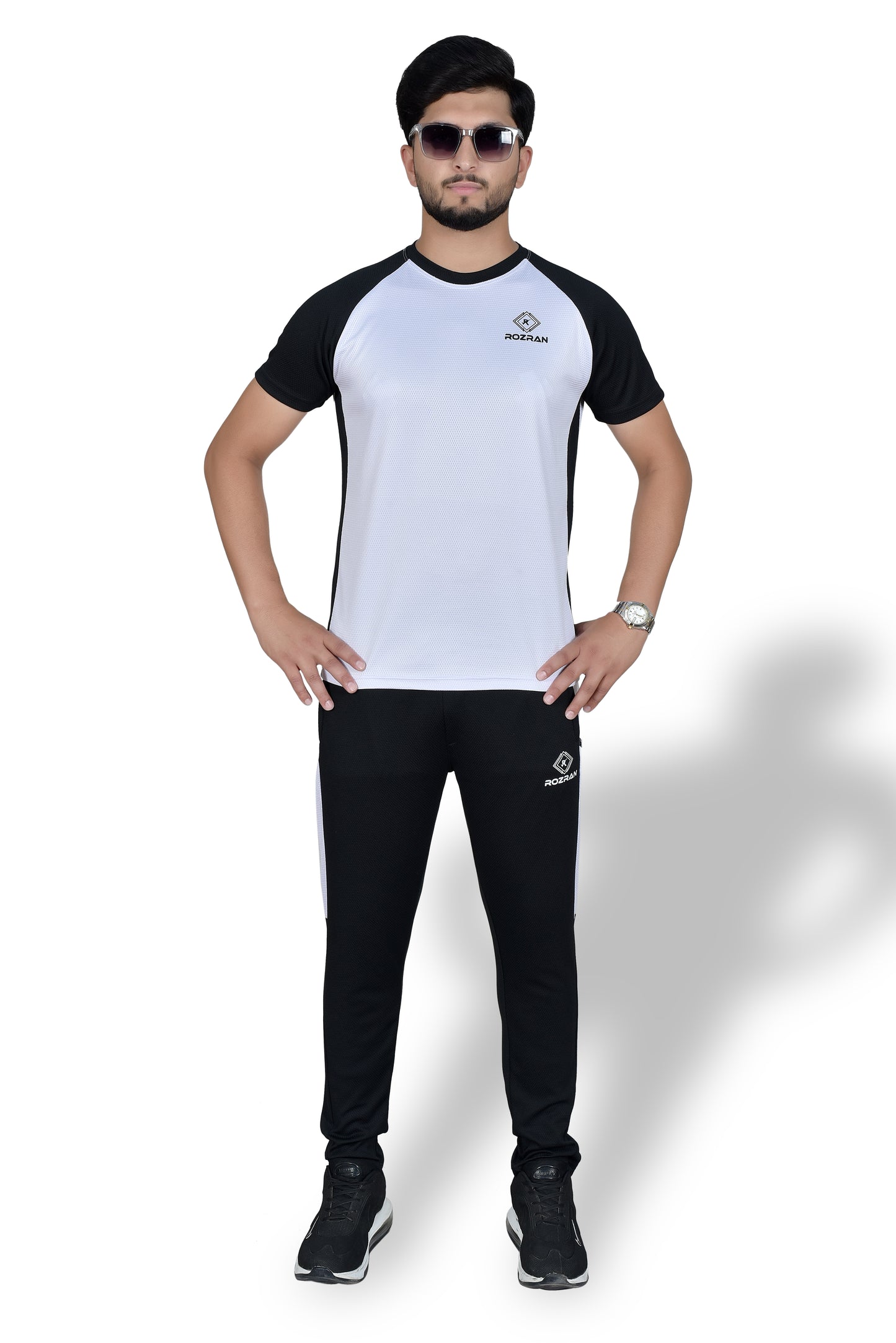 FlexFit Premium White Black - Mesh