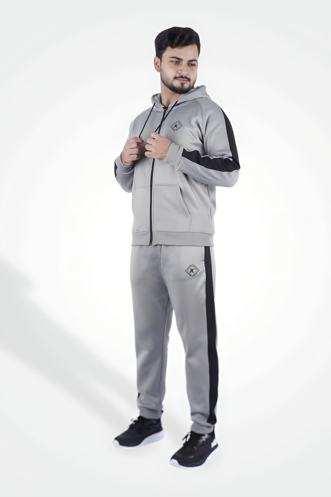 Premium Light Gray Zipper Tracksuit