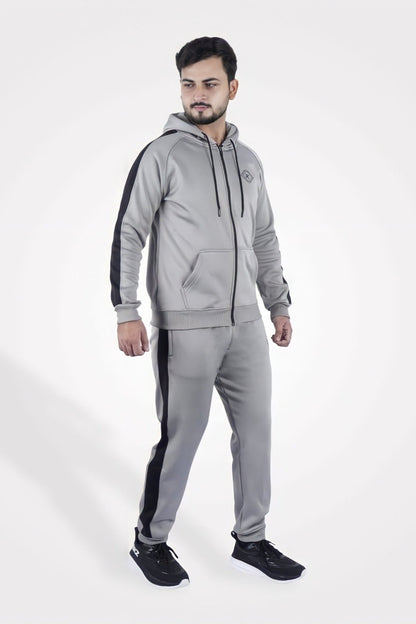 Premium Light Gray Zipper Tracksuit