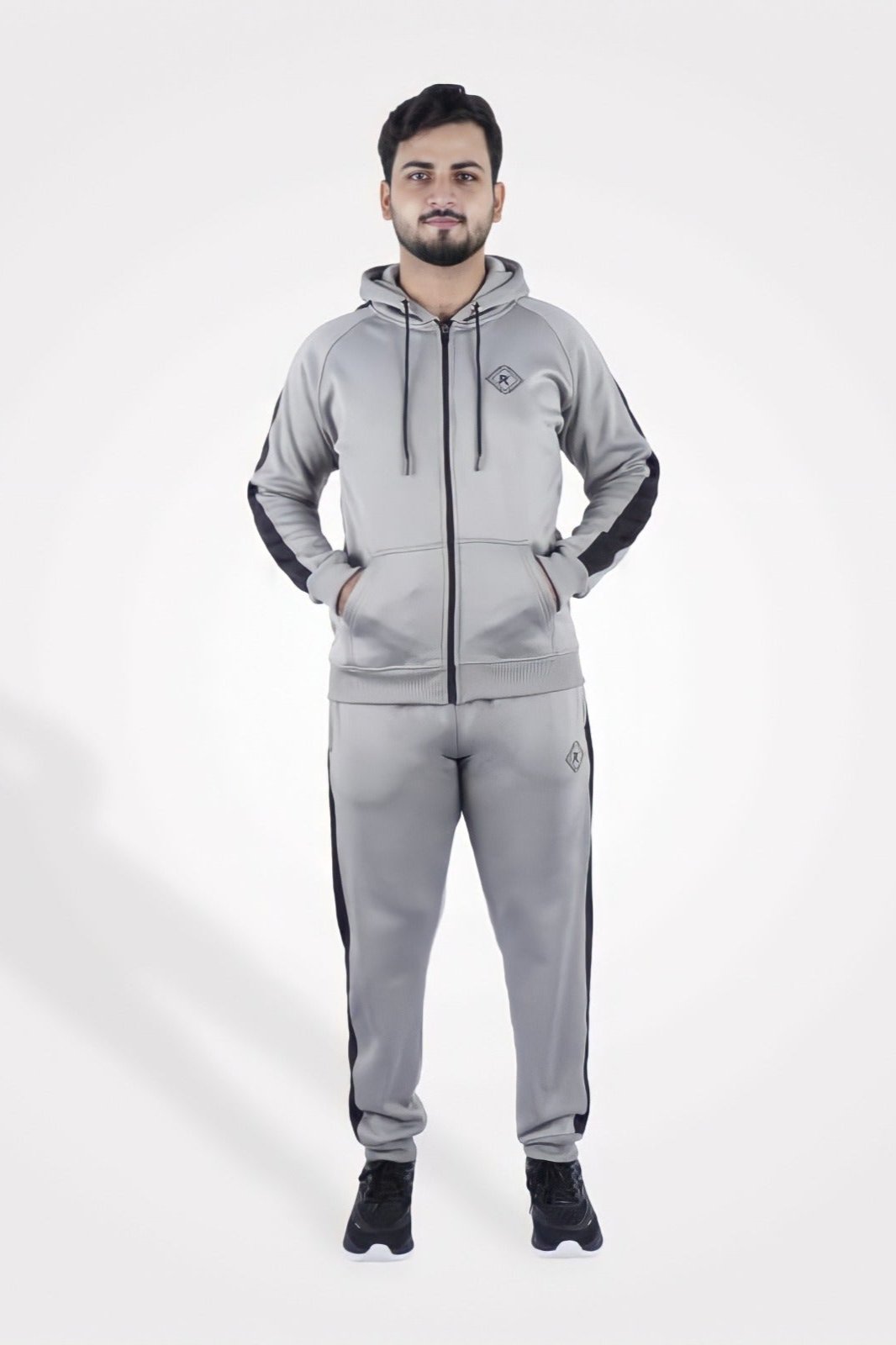 Premium Light Gray Zipper Tracksuit