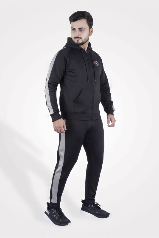 Classic Black Zipper Tracksuit