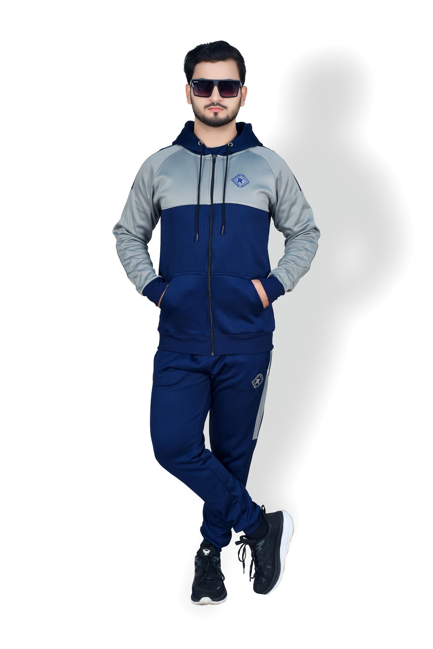 Navy Blue/silver Phantom Zipper Tracksuit