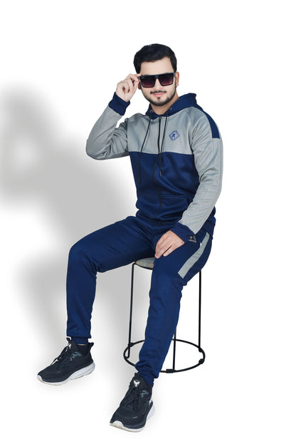 Navy Blue/silver Phantom Zipper Tracksuit