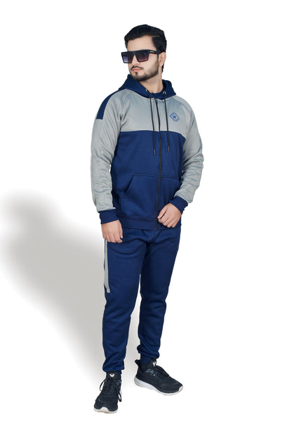 Navy Blue/silver Phantom Zipper Tracksuit